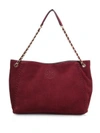 TORY BURCH Marion Whipstitched Suede Tote