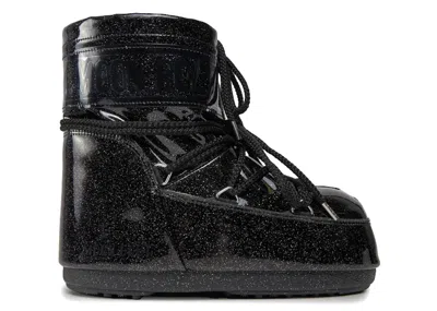 Pre-owned Moon Boot Icon Glitter Low Boot Sneakers In Black