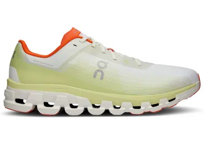 Pre-owned On Men's  Running Cloudflow 4 Sneakers In White/hay