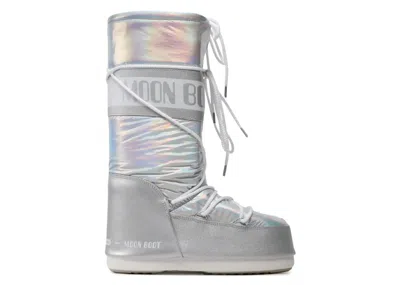 Pre-owned Moon Boot Icon Met Boot Sneakers In Silver