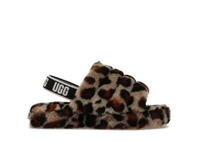Pre-owned Ugg Fluff Yeah Slide Leopard (kids) Sneakers In Amphora