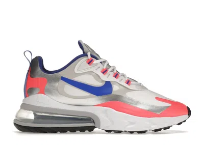 Pre-owned Nike Air Max 270 React Knicks (women's) Sneakers In White/flash Crimson/metallic Silver