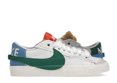 Pre-owned Nike Blazer Low 77 Jumbo Mismatch (women's) Sneakers In White/university Blue/crimson In Multi