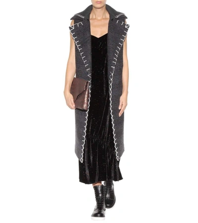 Shop Edun Printed Velvet Dress In Black