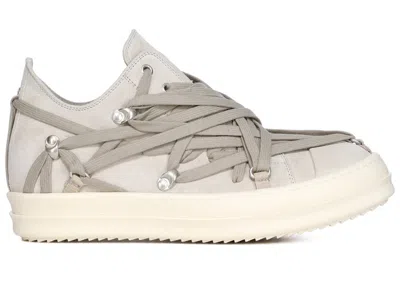 Pre-owned Rick Owens Men's  Hollywood Megalace Low Sneakers In Dinge/milk