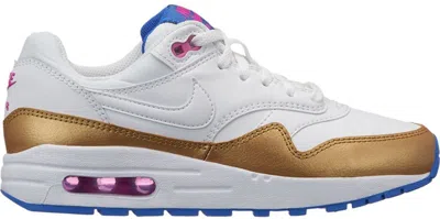 Pre-owned Nike Air Max 1 Peanut Butter & Jelly Sneakers In White/metallic Gold/racer Blue