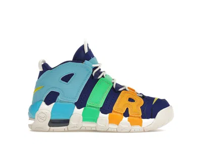 Pre-owned Nike Air More Uptempo Kaleidoscope Sneakers In Deep Royal Blue/baltic Blue/electric Algae In Multi