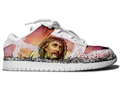 Pre-owned Kito Wares Men's  Passion Of Christ Low Resurrection Day Sneakers In Chapel White/glorious Sunset