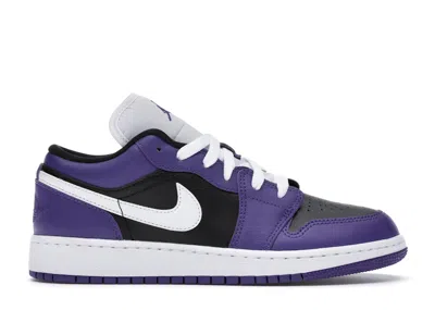 Pre-owned Jordan 1 Low Sneakers In Court Purple/black/white