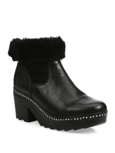 Rag & Bone Nelson Leather & Shearling Clog Booties In Nocolor