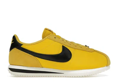 Pre-owned Nike Cortez (women's) Sneakers In Vivid Sulfur/black/sail In Multi