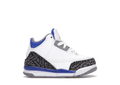 Pre-owned Jordan 3 Retro Racer Blue Sneakers In White/black/cement Grey
