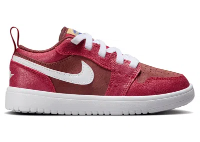 Pre-owned Jordan 1 Low Alt Se Bread, Butter & Sole Sneakers In Dark Pony/varsity Red/metallic Gold In Multi