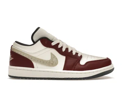 Pre-owned Jordan 1 Low Year Of The Dragon (2024) (women's) Sneakers In Sail/metallic Gold Grain/dark Team Red