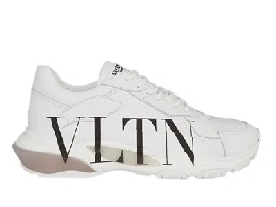Pre-owned Valentino Garavani Men's Valentino Vltn Bounce Logo Print Sneakers In White/black In Multi