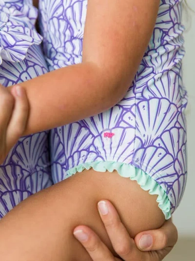 Rufflebutts Girls Short Sleeve Upf50+ One Piece Rash Guard