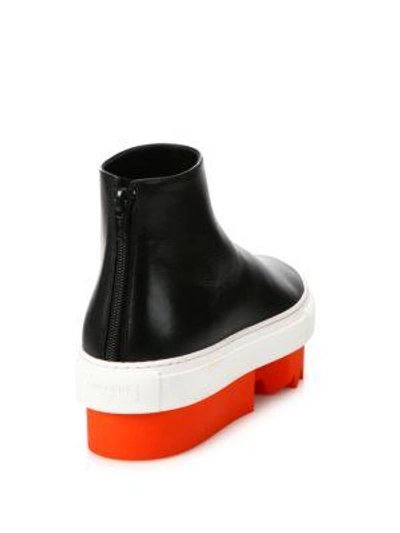 Shop Givenchy Street Line Leather Platform Sneakers In Black