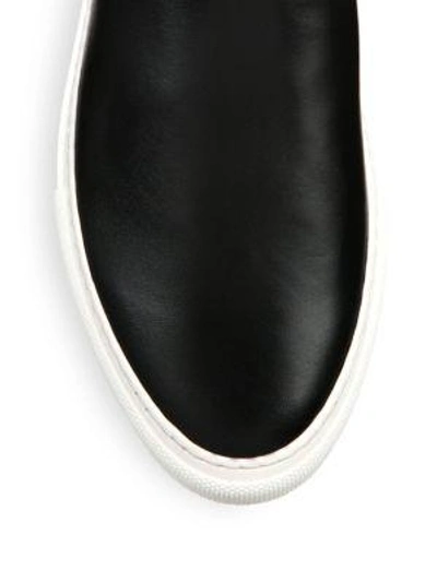 Shop Givenchy Street Line Leather Platform Sneakers In Black