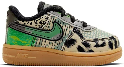 Pre-owned Nike Air Force 1 Low City Of Dreams Green Sneakers In Black/green Spark In Multi