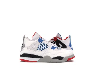 Pre-owned Jordan 4 Retro What The Sneakers In White/military Blue/fire Red