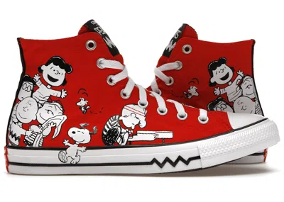 Pre-owned Converse Chuck Taylor All Star Peanuts Red Sneakers In Signal Red/black/white In Multi