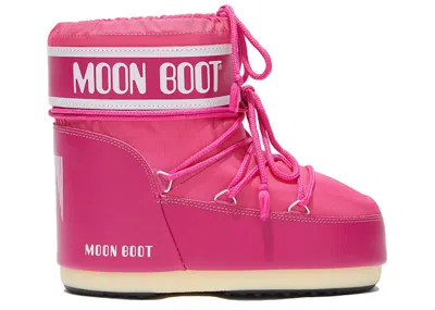 Pre-owned Moon Boot Men's  Icon Low Nylon Boot Sneakers In Magenta In Purple