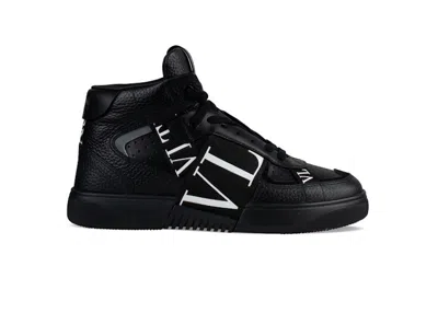 Pre-owned Valentino Garavani Men's Valentino Vl7n Mid Topsneakers In Black/white In Multi