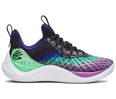Pre-owned Under Armour Curry Flow 10 Northern Lights Sneakers In Black/blitz Red/antifreeze In Multi