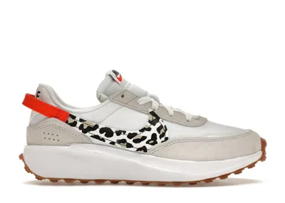 Pre-owned Nike Waffle Debut Leopard (women's) Sneakers In White/team Orange/rattan