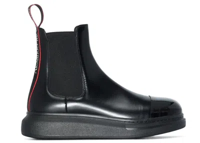 Pre-owned Alexander Mcqueen Men's  Hybrid Leather Chelsea Boot Sneakers In Black/red
