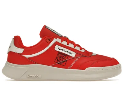 Pre-owned Reebok Club C Legacy Keith Haring Threeeyed Smiling Face Sneakers In Instinct Red/chalk In Multi