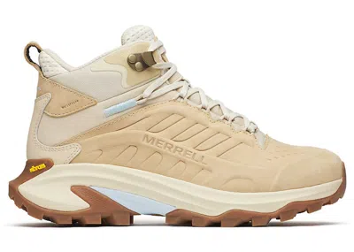 Pre-owned Merrell Moab Speed 2 Leather Mid Waterproof (women's) Sneakers In Latte