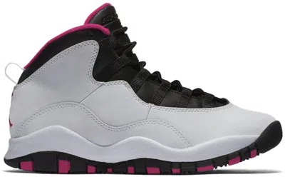 Pre-owned Jordan 10 Retro Sneakers In Pure Platinum/black/vivid Pink