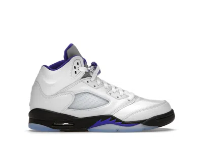Pre-owned Jordan 5 Retro Sneakers In White/dark Concord/black