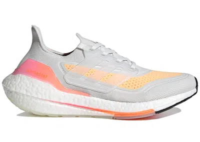 Pre-owned Adidas Originals Ultraboost 21 White (women's) Sneakers In Crystal White/acid Orange