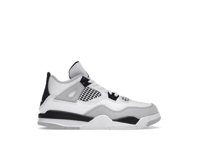 Pre-owned Jordan 4 Retro Military Sneakers In White/black/neutral Grey