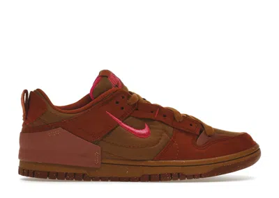Pre-owned Nike Dunk Low Disrupt 2 (women's) Sneakers In Desert Bronze/pink Prime/rugged Orange