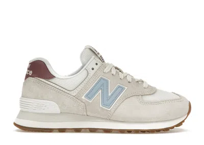 Pre-owned New Balance 574 (women's) Sneakers In Beige/baby Pink/ecru Blue