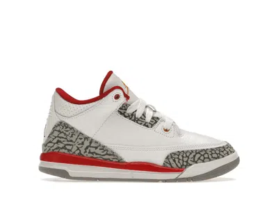 Pre-owned Jordan 3 Retro Cardinal Sneakers In White/light Curry/cardinal Red