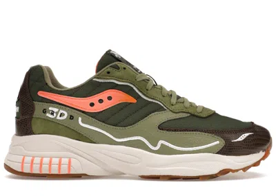 Pre-owned Saucony Men's  3d Grid Hurricane Maybe Tomorrow Sneakers In Tortoise