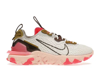 Pre-owned Nike React Vision (women's) Sneakers In Summit White/siren Red/desert Moss In Multi