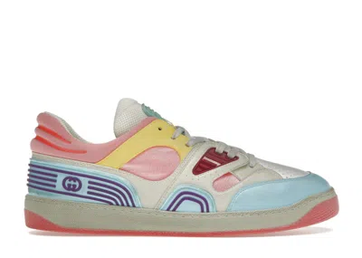 Pre-owned Gucci Basket Lowtop Sneaker Demetra (women's) Sneakers In Light Blue/purple/pink In Multi
