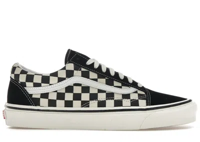 Pre-owned Vans Men's  Old Skool 36 Dx Anaheim Factory White Sneakers In Black/checkerboard In Multi