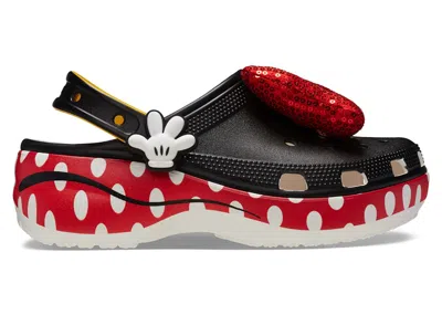 Pre-owned Crocs Classic Platform Clog Disney Minnie Mouse (women's) Sneakers In White
