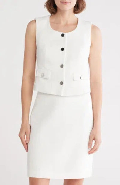 Calvin Klein Button-up Tweed Crop Vest