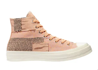 Pre-owned Converse Men's  Chuck Taylor All Star 70 Hi Patchwork Sneakers In Peach/sheer Lilac/egret