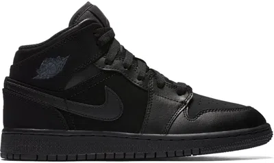 Pre-owned Jordan 1 Mid Triple (2016) Sneakers In Black/dark Grey