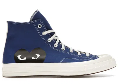 Pre-owned Converse Chuck Taylor All Star 70 Hi Comme Des Garcons Play Sneakers In Blue Quartz/egret/black