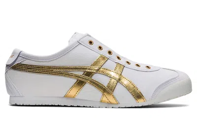 Pre-owned Asics Men's  Onitsuka Tiger Mexico 66 Slipon Sneakers In White/pure Gold