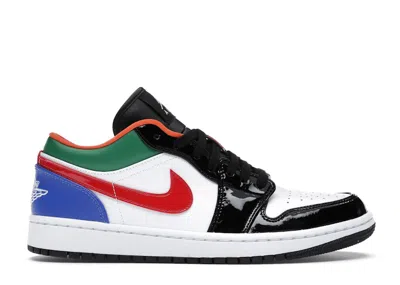Pre-owned Jordan 1 Low Black Toe (women's) Sneakers In White/hyper Royal/university Red In Multi